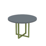 Mesa De Reunião Redonda Tubolar PE 40 Pandin 1,10 M Grafito e Verde