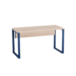 Mesa Auxiliar Tubular P25 Pandin 90 CM Noce Naturale e Azul Del Rey