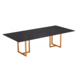 Mesa de Reunião Retangular com Power Box Tubular P25 Pandin 2,0 M Preto e Laranja
