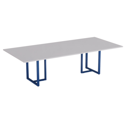 Mesa de Reunião Retangular Tubular P25 Pandin 2,0 M Cinza e Azul Del Rey