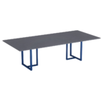 Mesa de Reunião Retangular Tubular P25 Pandin 2,0 M Grafito e Azul Del Rey