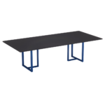 Mesa de Reunião Retangular Tubular P25 Pandin 2,0 M Preto e Azul Del Rey