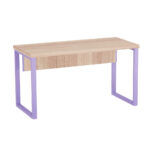 Mesa Secretária Tubolar PE 40 Pandin 1,34 M Noce Naturale e Lilas