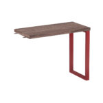 Mesa Complemento Tubolar PE 40 Pandin 90 Cm Walnut e Vermelho