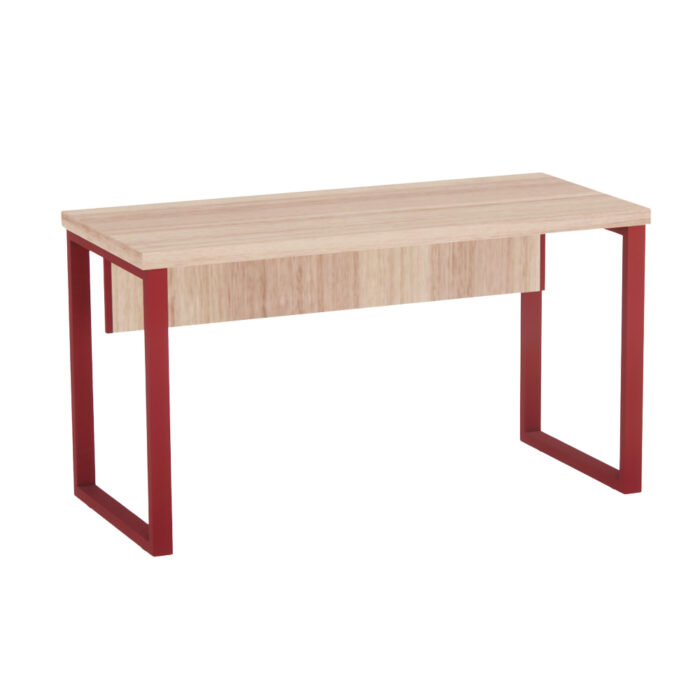 Mesa Secretária Tubolar PE 40 Pandin 1,20 M Noce Naturale e Vermelho - Imagem 1