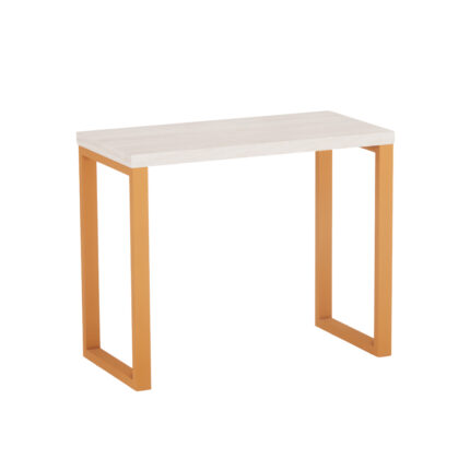 Mesa Auxiliar Tubolar PE 40 Pandin 90 x 45 Cm Casablanca e Laranja