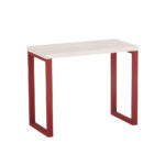 Mesa Auxiliar Tubolar PE 40 Pandin 90 x 45 Cm Casablanca e Vermelho