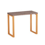 Mesa Auxiliar Tubolar PE 40 Pandin 90 x 45 Cm Walnut e Laranja