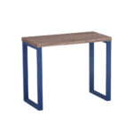 Mesa Auxiliar Tubolar PE 40 Pandin 90 x 45 Cm Walnut e Azul Del Rey