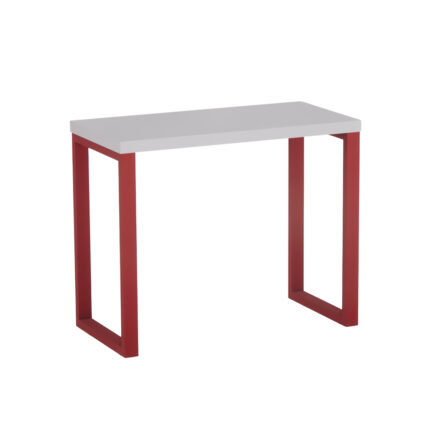 Mesa Auxiliar Tubolar PE 40 Pandin 90 x 45 Cm Cinza e Vermelho