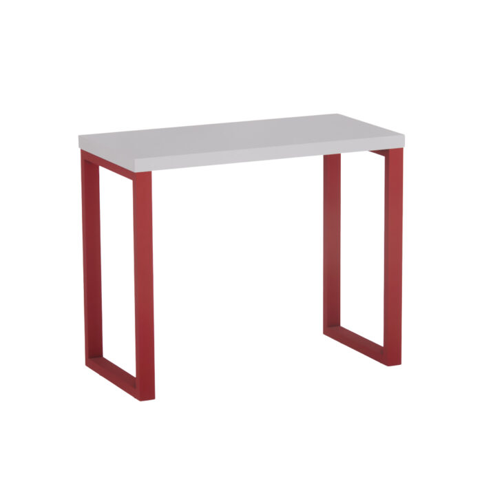 Mesa Auxiliar Tubolar PE 40 Pandin 90 x 45 Cm Cinza e Vermelho - Imagem 1
