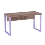 Mesa Auxiliar Tubolar PE 40 Pandin 90 Cm Walnut e Lilas