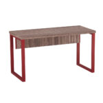 Mesa Diretora Tubolar PE 40 Pandin 1,70 M Walnut e Vermelho