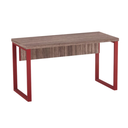 Mesa Secretária Tubolar PE 40 Pandin 1,20 M Walnut e Vermelho