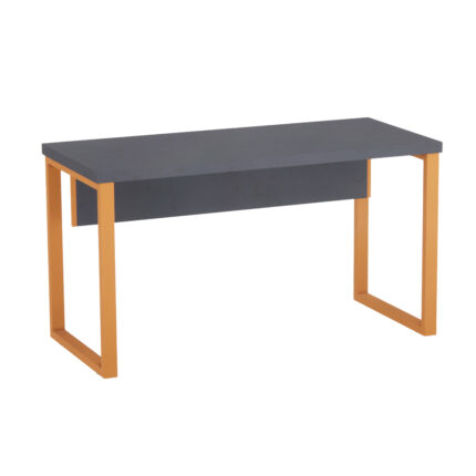 Mesa Secretária Tubolar PE 40 Pandin 1,34 M Grafito e Laranja