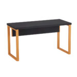 Mesa Auxiliar Tubolar PE 40 Pandin 90 Cm Preto e Laranja