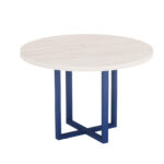 Mesa De Reunião Redonda Tubolar PE 40 Pandin 1,10 M Casablanca e Azul Del Rey