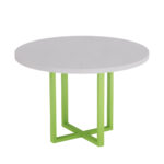 Mesa De Reunião Redonda Tubolar PE 40 Pandin 1,10 M Cinza e Verde