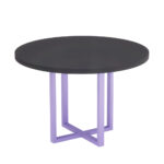 Mesa De Reunião Redonda Tubolar PE 40 Pandin 1,10 M Preto e Lilas