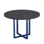 Mesa De Reunião Redonda Tubolar PE 40 Pandin 1,10 M Preto e Azul Del Rey