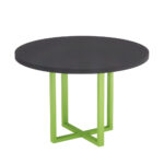 Mesa De Reunião Redonda Tubolar PE 40 Pandin 1,10 M Preto e Verde