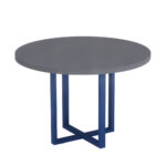 Mesa De Reunião Redonda Tubolar PE 40 Pandin 1,10 M Grafito e Azul Del Rey