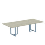 Mesa de Reunião Retangular Tubular P25 Pandin 2,0 M Casablanca e Azul Dali