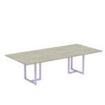 Mesa de Reunião Retangular Tubular P25 Pandin 2,0 M Casablanca e Lilas