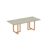 Mesa De Reunião Retangular Tubular PE 40 Pandin 2,00 M Casablanca e Laranja