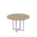 Mesa de Reunião Redonda Tubular P25 Pandin 1,10 M Noce Naturale e Lilas