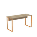 Mesa Auxiliar Tubular P25 Pandin 90 CM Noce Naturale e Laranja