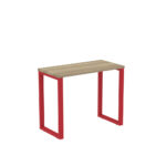 Mesa Home Office Tubular P25 Pandin 90 CM Noce Naturale e Vermelho
