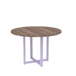 Mesa de Reunião Redonda Tubular P25 Pandin 1,10 M Walnut e Lilas