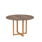 Mesa de Reunião Redonda Tubular P25 Pandin 1,10 M Walnut e Laranja