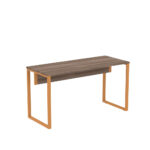 Mesa Auxiliar Tubular P25 Pandin 90 CM Walnut e Laranja
