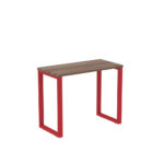 Mesa Home Office Tubular P25 Pandin 90 CM Walnut e Vermelho
