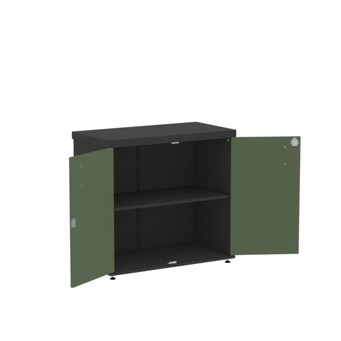 Armario Baixo 02 Portas PE40 Pandin 80 Cm Salvia e Preto - Imagem 3