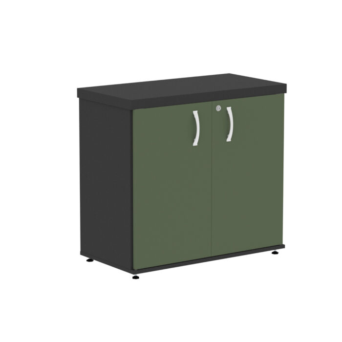 Armario Baixo 02 Portas PE40 Pandin 80 Cm Salvia e Preto - Imagem 1