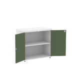 Armario Baixo 02 Portas PE40 Pandin 80 Cm Salvia e Branco - Imagem 3