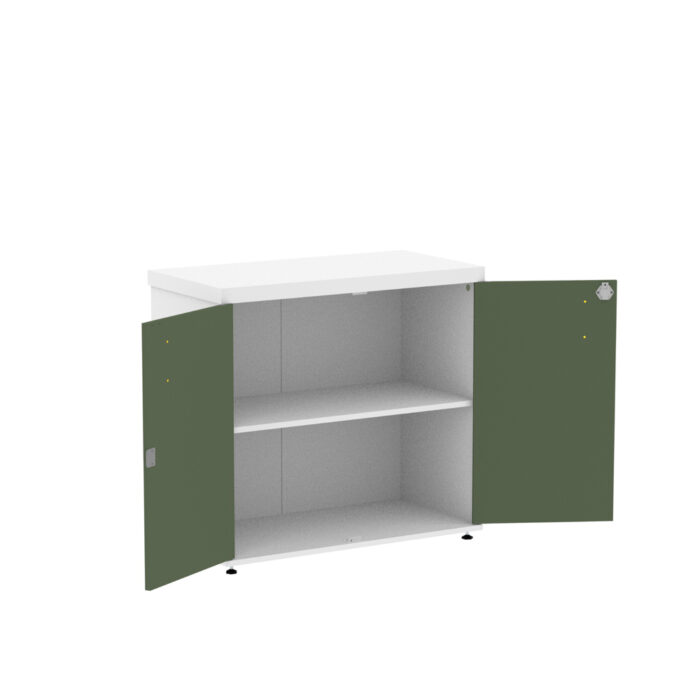 Armario Baixo 02 Portas PE40 Pandin 80 Cm Salvia e Branco - Imagem 3