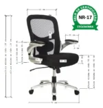 Cadeira Presidente Plus Size Telada 120kg BLM922 Blume Preto - Imagem 4