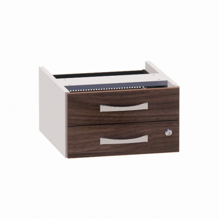 Gaveteiro Aéreo 02 Gavetas P25 | PE40 Pandin Walnut e Branco - Imagem 1