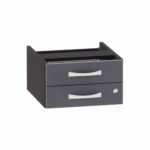 Gaveteiro Aéreo 02 Gavetas P25 | PE40 Pandin Grafito e Preto