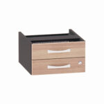 Gaveteiro Aéreo 02 Gavetas P25 | PE40 Pandin Noce Naturale e Preto