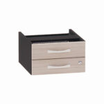 Gaveteiro Aéreo 02 Gavetas P25 | PE40 Pandin Casablanca e Preto