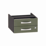 Gaveteiro Aéreo 02 Gavetas P25 | PE40 Pandin Salvia e Preto