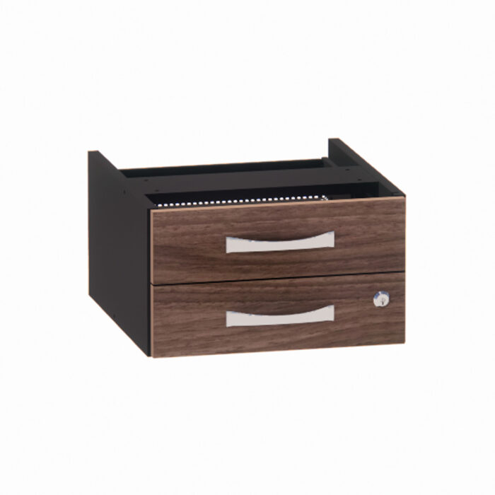 Gaveteiro Aéreo 02 Gavetas P25 | PE40 Pandin Walnut e Preto - Imagem 1