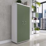 Armario Alto 02 Portas PE40 Pandin 1,60 M Salvia e Branco - Imagem 2