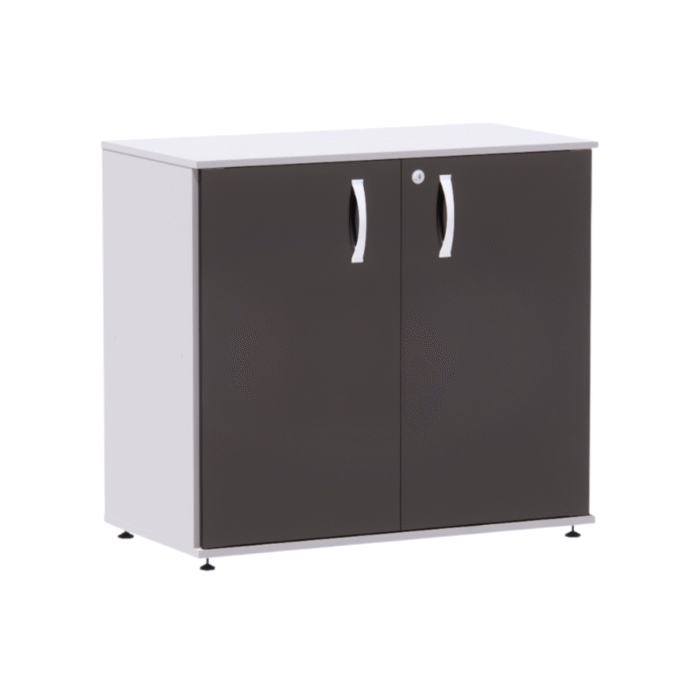 Armario Baixo 02 Portas Maxxi Pandin 70 Cm Cinza e Preto - Imagem 1