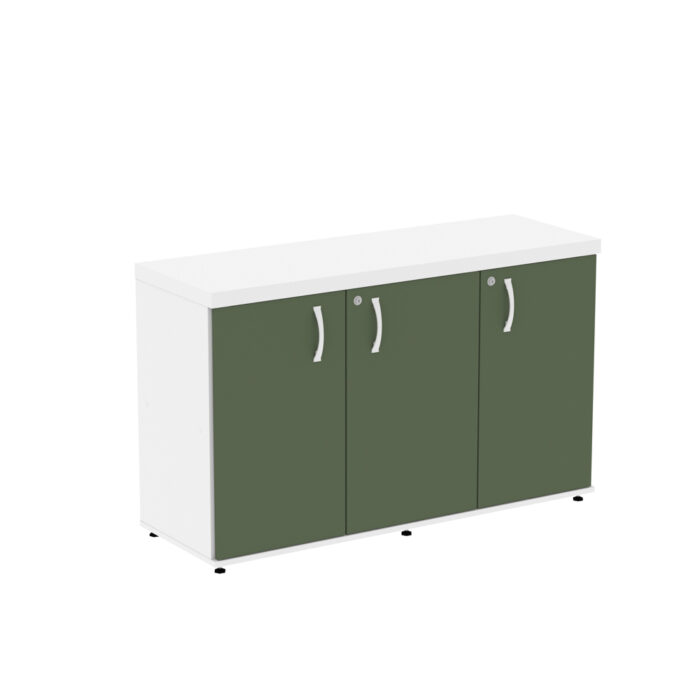 Armário Credenza Com 03 Portas PE40 Pandin 1,20 M Salvia e Branco - Imagem 1